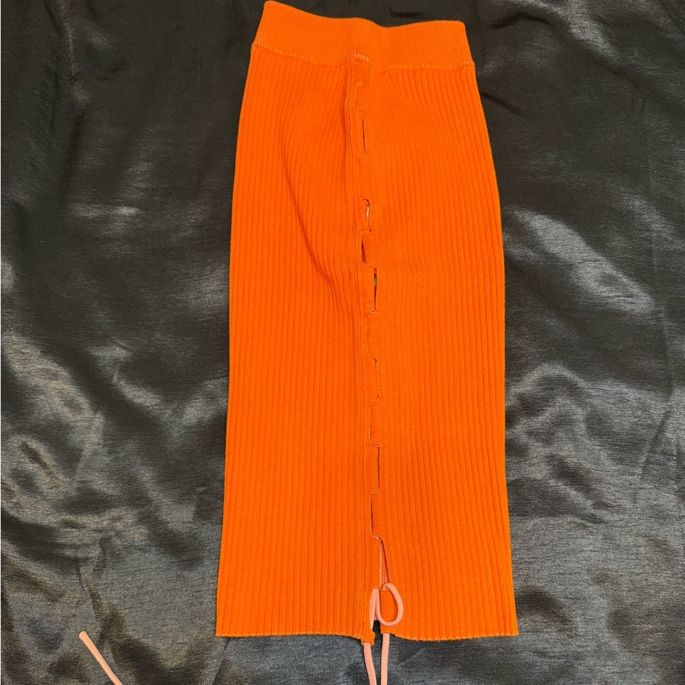 Off-White Vibrant Orange Pencil Skirt